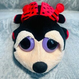 Russ Berrie Lil Peeps Plush Ladybug Toy with Purple Eyes